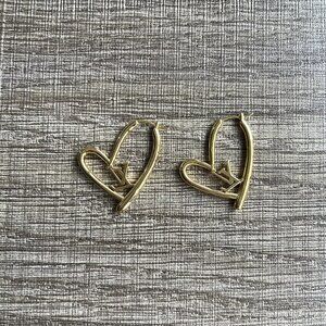 Louis Vuitton Gold Heart Earrings